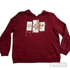 Breckenridge Embroidered Fall Autumn Leaves Sweatshirt sz. PM